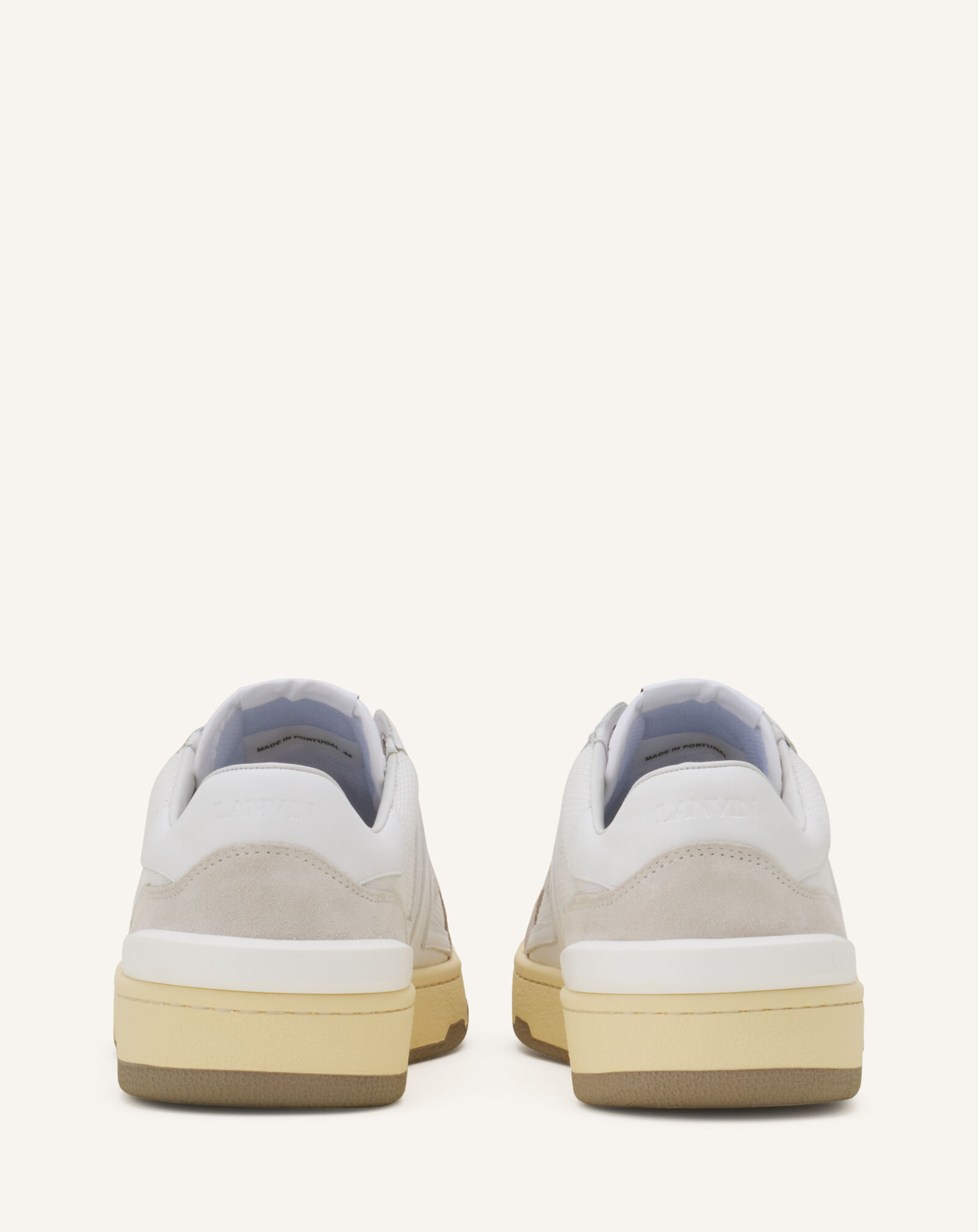 CLAY SNEAKERS IN MESH AND LEATHER in White | Lanvin®