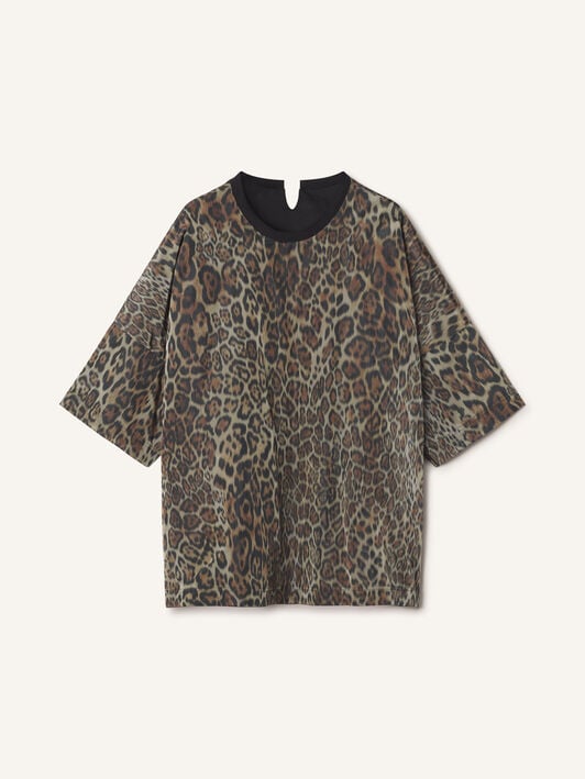 CAMISETA REVERSIBLE ESTAMPADA DE ALGODÓN Y TAFETÁN Lanvin CAMISETA REVERSIBLE ESTAMPADA DE ALGODÓN Y TAFETÁN Negro RMTS0068J040A26
