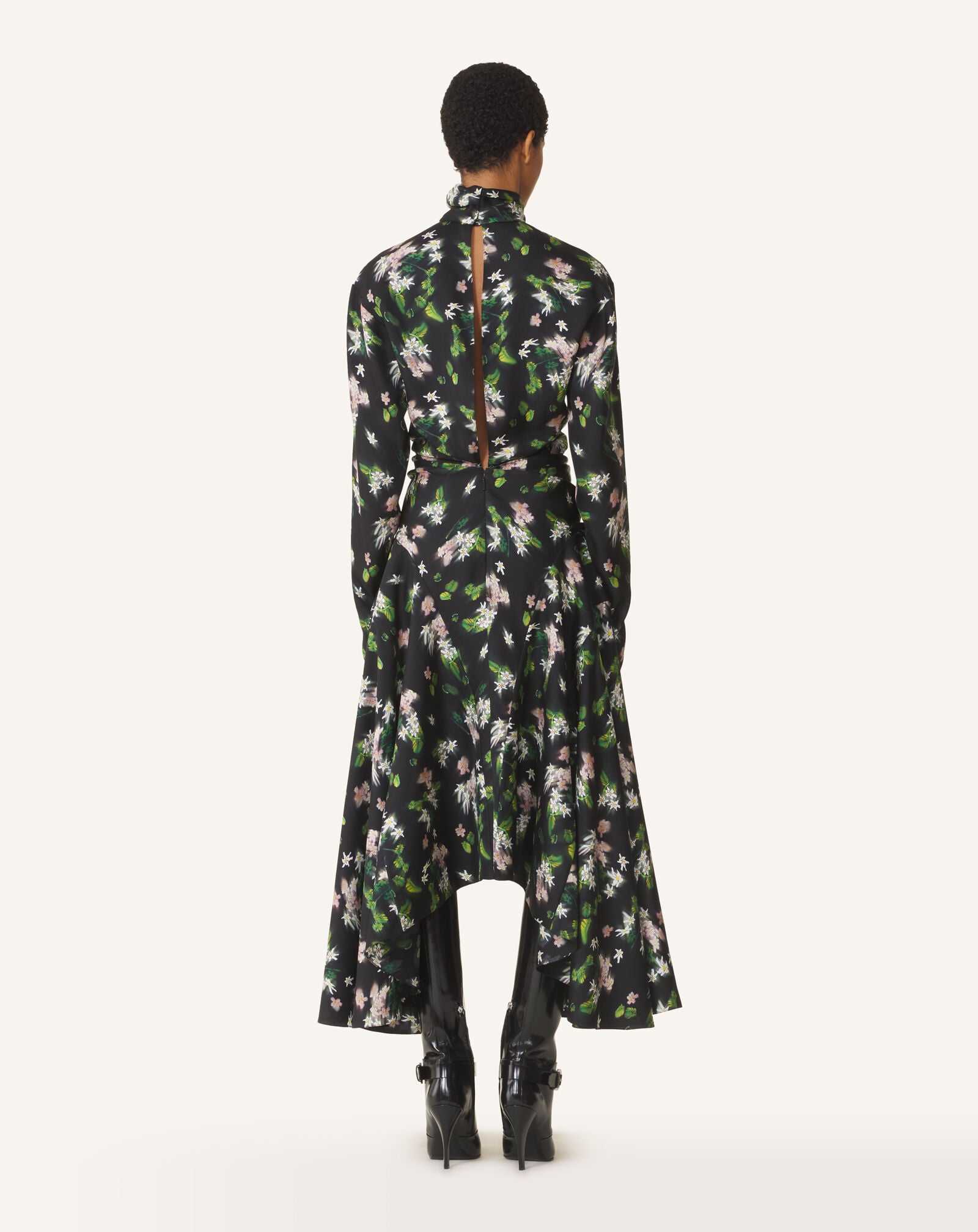PRINTED DRAPED MIDI DRESS Lanvin PRINTED DRAPED MIDI DRESS Black/Green RWDR00776503H26