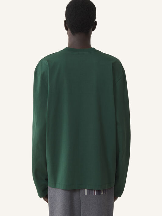 Lanvin M&D LOGO LONG-SLEEVE T-SHIRT Pine Green RMTS0052J040A26