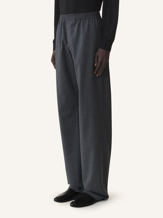 FLUID WOOL FLANNEL TROUSERS Lanvin FLUID WOOL FLANNEL TROUSERS Charcoal RMTR00286383A26