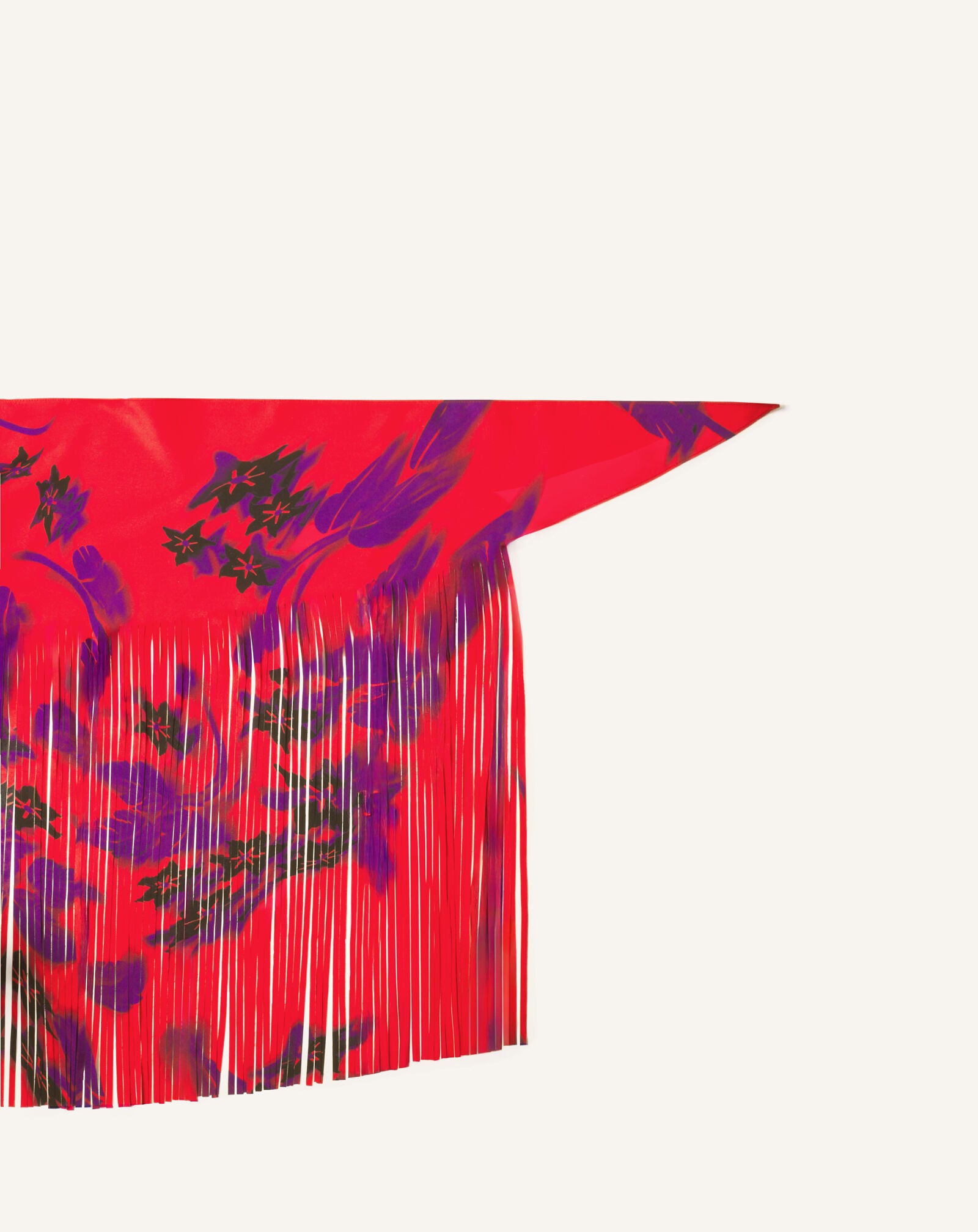 SCARF WITH FRINGES SHADOW DAISY Lanvin SCARF WITH FRINGES SHADOW DAISY Red AWSAPSC91LHDH26
