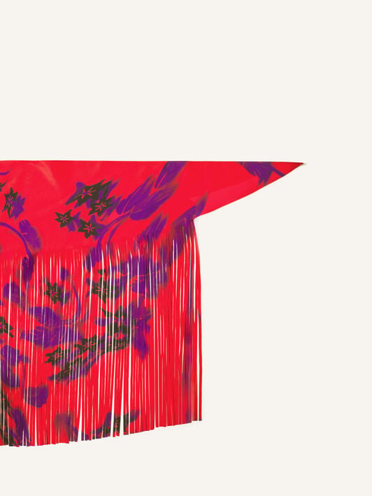 SCARF WITH FRINGES SHADOW DAISY Lanvin SCARF WITH FRINGES SHADOW DAISY Red AWSAPSC91LHDH26
