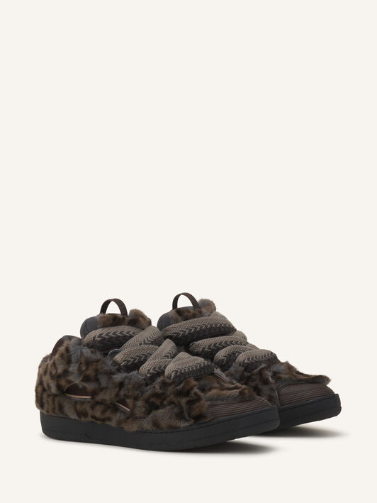 CURB SNEAKERS IN FAUX FUR Lanvin CURB SNEAKERS IN FAUX FUR Grey/Dark Brown FUSKDK12FAFUA26