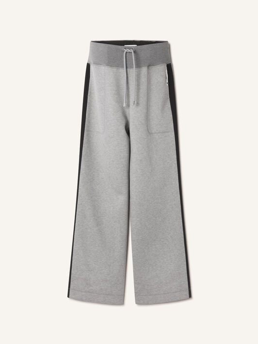 Lanvin JOGGING LARGE EN JERSEY DOUBLE FACE Gris Clair/Noir RWTR0017J056A26