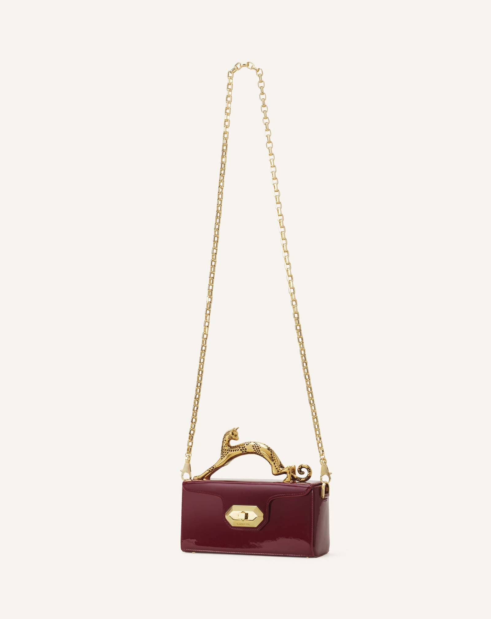 SAC PENCIL CAT NANO EN CUIR VERNIS Lanvin SAC PENCIL CAT NANO EN CUIR VERNIS Grenat LWBGBR04GLCAA26