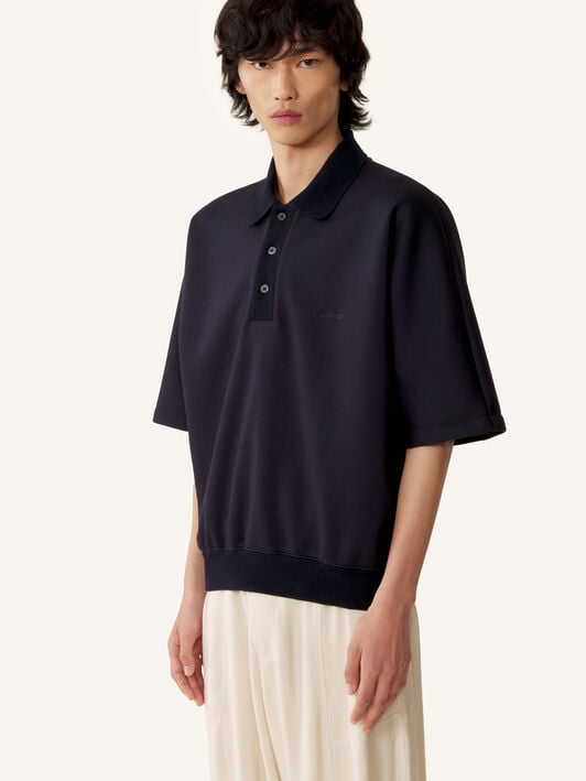 WEITES POLOSHIRT AUS DOPPELSEITIGEM JERSEY Lanvin WEITES POLOSHIRT AUS DOPPELSEITIGEM JERSEY Marineblau/Schwarz RMPL0051J056E26