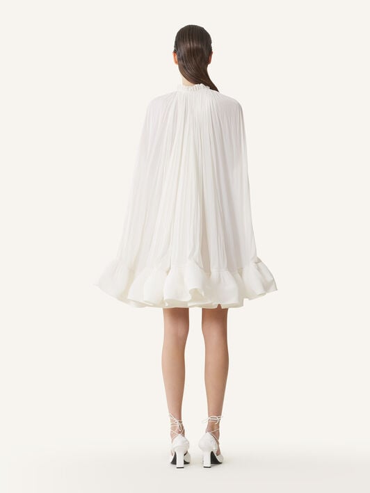 KURZES KLEID AUS CHARMEUSE Lanvin KURZES KLEID AUS CHARMEUSE Gebrochenes Weiß RWDR209U4778H20