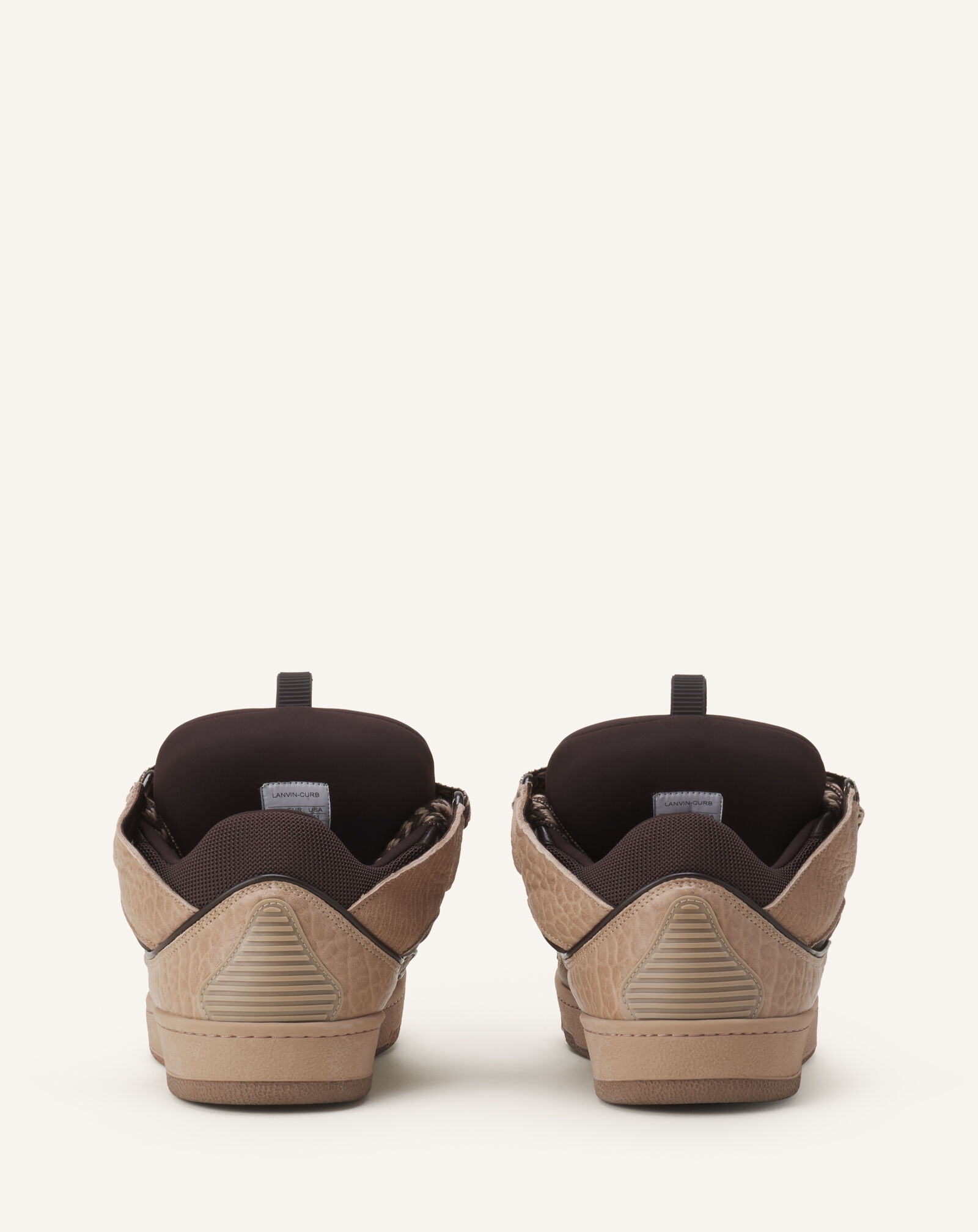 Lanvin SNEAKER CURB AUS LEDER MIT DINO-EFFEKT Beige/Braun FUSKDK12DINOA26