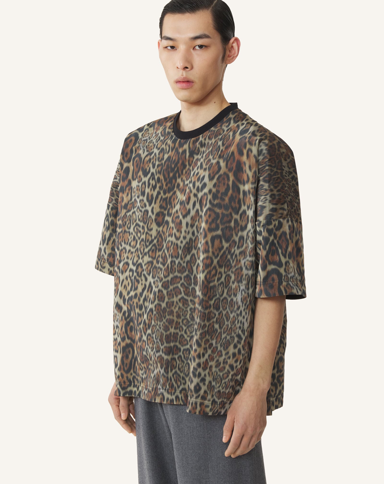 CAMISETA REVERSIBLE ESTAMPADA DE ALGODÓN Y TAFETÁN Lanvin CAMISETA REVERSIBLE ESTAMPADA DE ALGODÓN Y TAFETÁN Negro RMTS0068J040A26