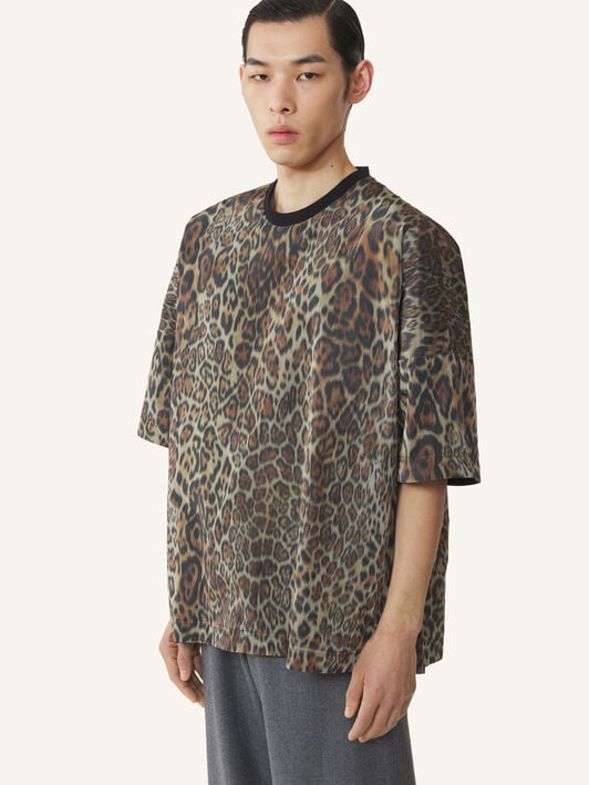 CAMISETA REVERSIBLE ESTAMPADA DE ALGODÓN Y TAFETÁN Lanvin CAMISETA REVERSIBLE ESTAMPADA DE ALGODÓN Y TAFETÁN Negro RMTS0068J040A26