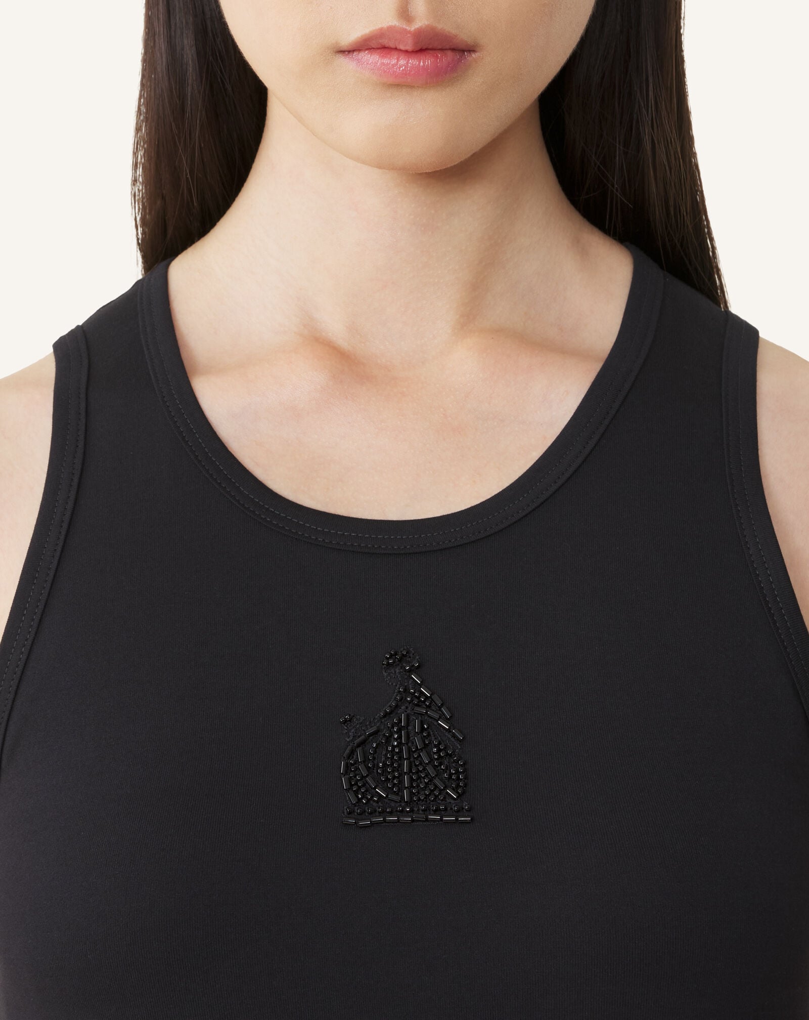 EMBROIDERED "M&D" LOGO TANK TOP Lanvin EMBROIDERED "M&D" LOGO TANK TOP Black RWTS0067J040A26