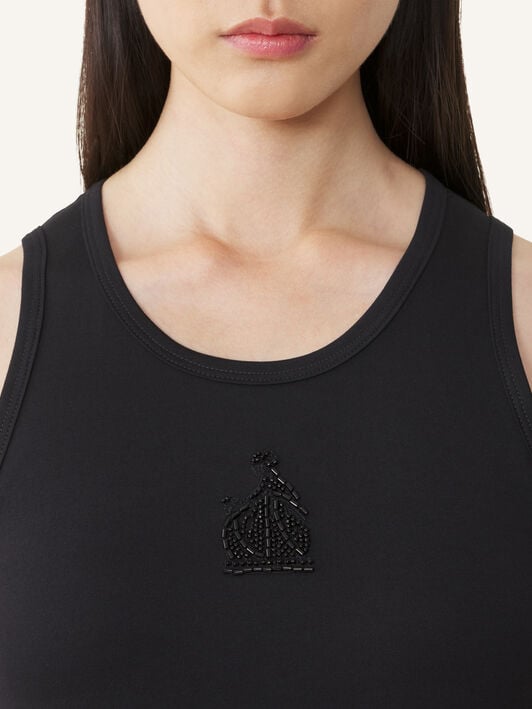 EMBROIDERED "M&D" LOGO TANK TOP Lanvin EMBROIDERED "M&D" LOGO TANK TOP Black RWTS0067J040A26