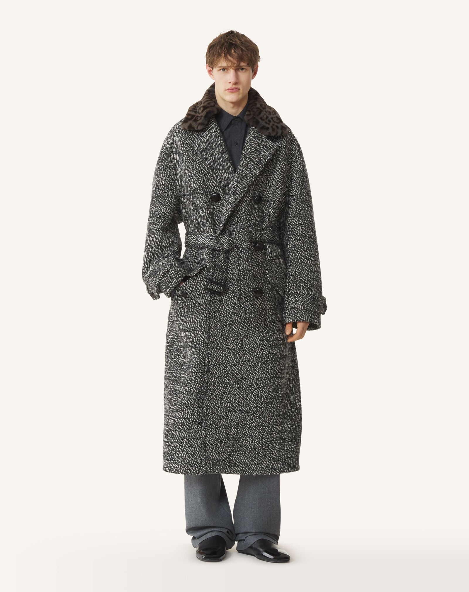 DECONSTRUCTED COAT Lanvin DECONSTRUCTED COAT Black/White RMCO01076377A26