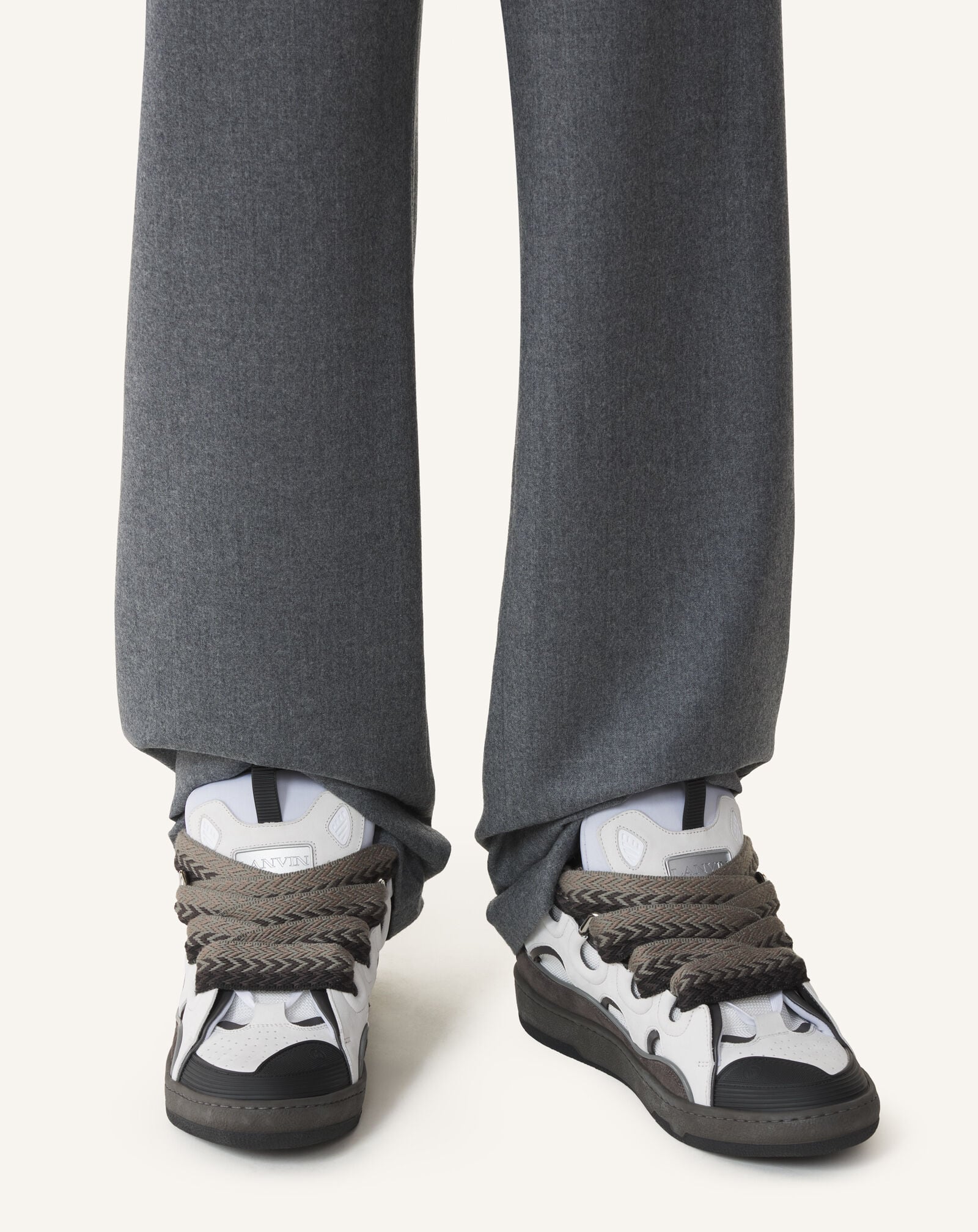 SNEAKERS CURB IN PELLE Lanvin SNEAKERS CURB IN PELLE Grigio Scuro/Grigio FUSKDK12BICOE25