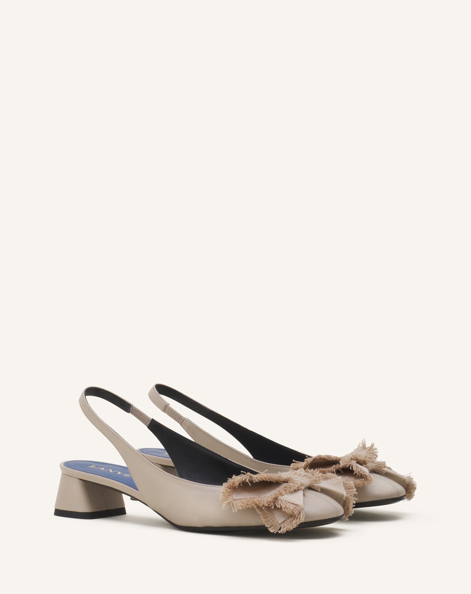 Lanvin SLINGBACK À TALONS BALLERINE EN CUIR Sable FWPUMP1DNAPAA26