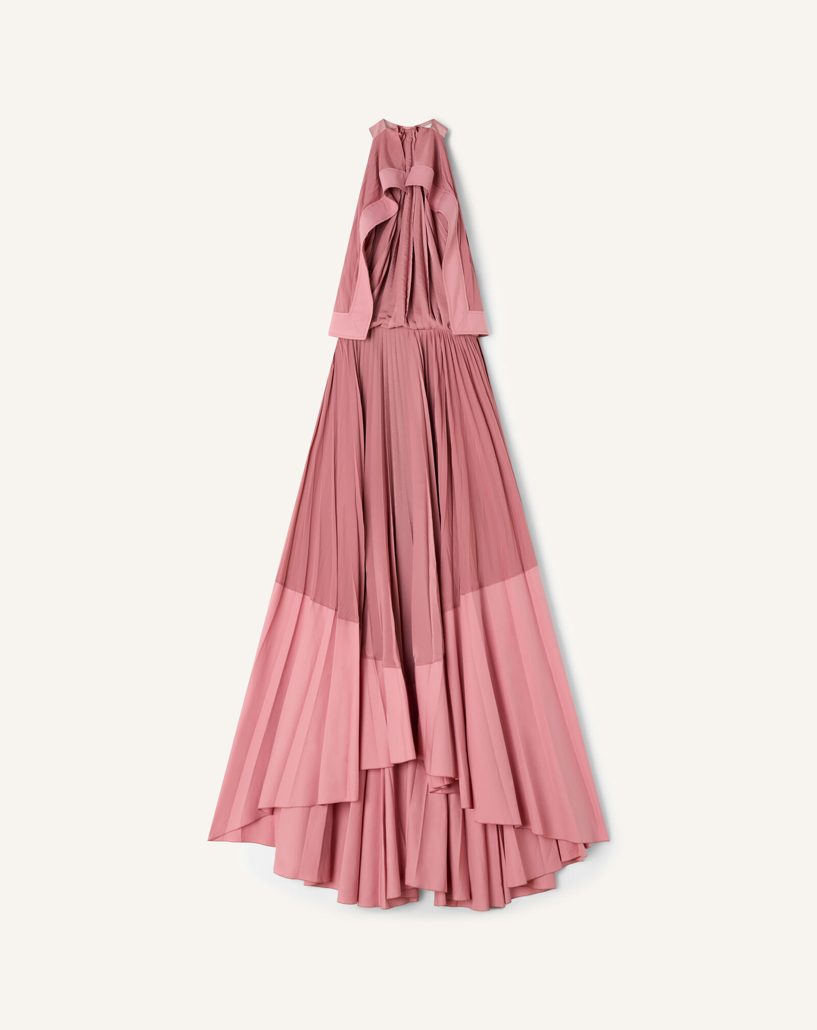 ROBE PLISSÉE EN CHARMEUSE ET COTON Lanvin ROBE PLISSÉE EN CHARMEUSE ET COTON Vieux rose RWDR00274778P26