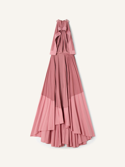 ROBE PLISSÉE EN CHARMEUSE ET COTON Lanvin ROBE PLISSÉE EN CHARMEUSE ET COTON Vieux rose RWDR00274778P26