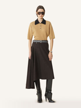 Lanvin POLO COL CONTRASTÉ EN CACHEMIRE Cappuccino RWPO0053K113H26