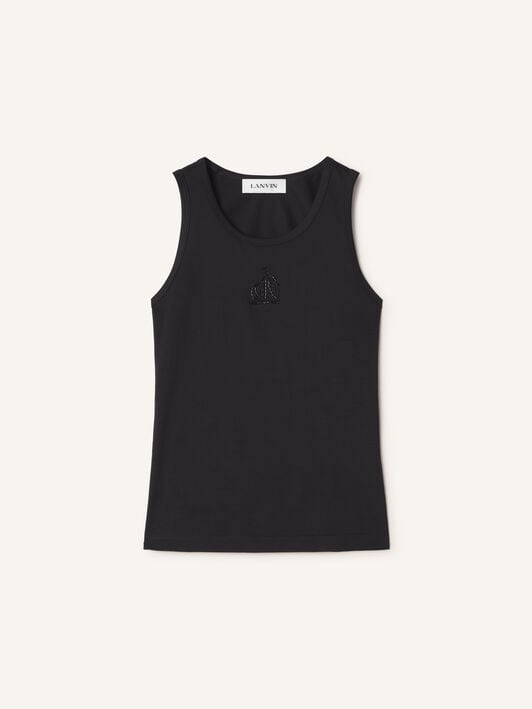 EMBROIDERED "M&D" LOGO TANK TOP Lanvin EMBROIDERED "M&D" LOGO TANK TOP Black RWTS0067J040A26