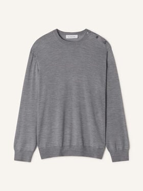 Lanvin PULL CLASSIQUE EN LAINE MÉRINOS Cendre RMPO0012K099A26