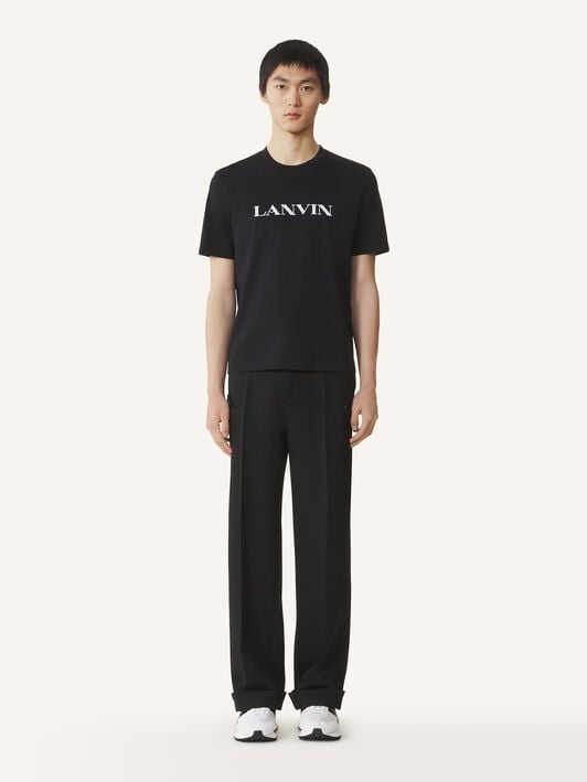 CAMISETA LANVIN DE ALGODÓN BORDADO Lanvin CAMISETA LANVIN DE ALGODÓN BORDADO Negro RMTS0012J300H25