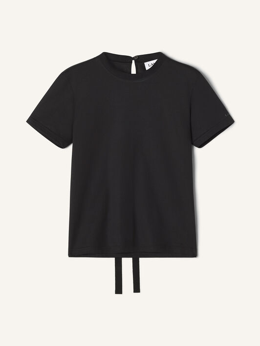 COTTON T-SHIRT WITH RIBBON DETAIL Lanvin COTTON T-SHIRT WITH RIBBON DETAIL Black RWTS0024J040H25