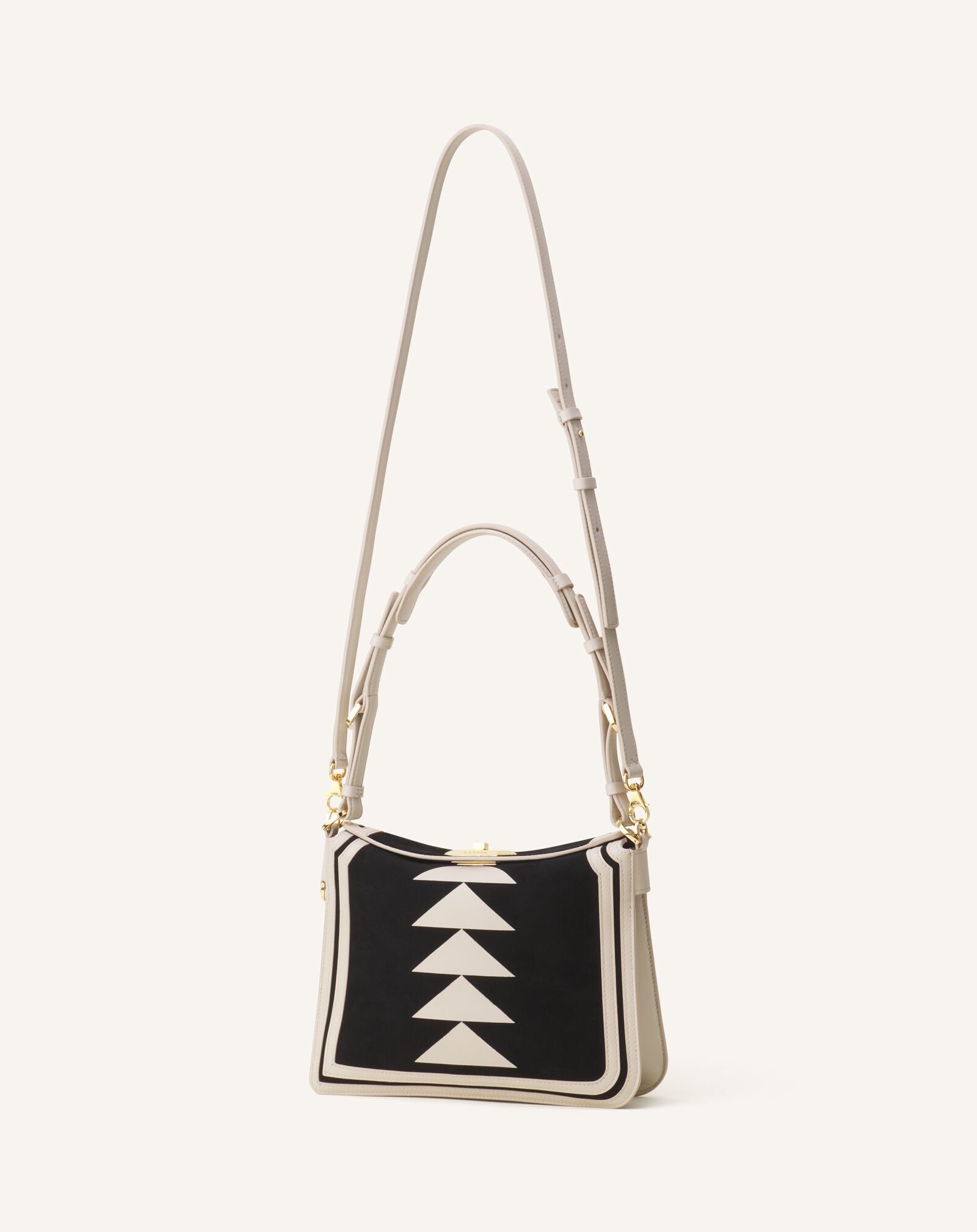 COMPAGNON 20 LEATHER BAG Lanvin COMPAGNON 20 LEATHER BAG Ecru/Black LWBGLRPMNATRE26