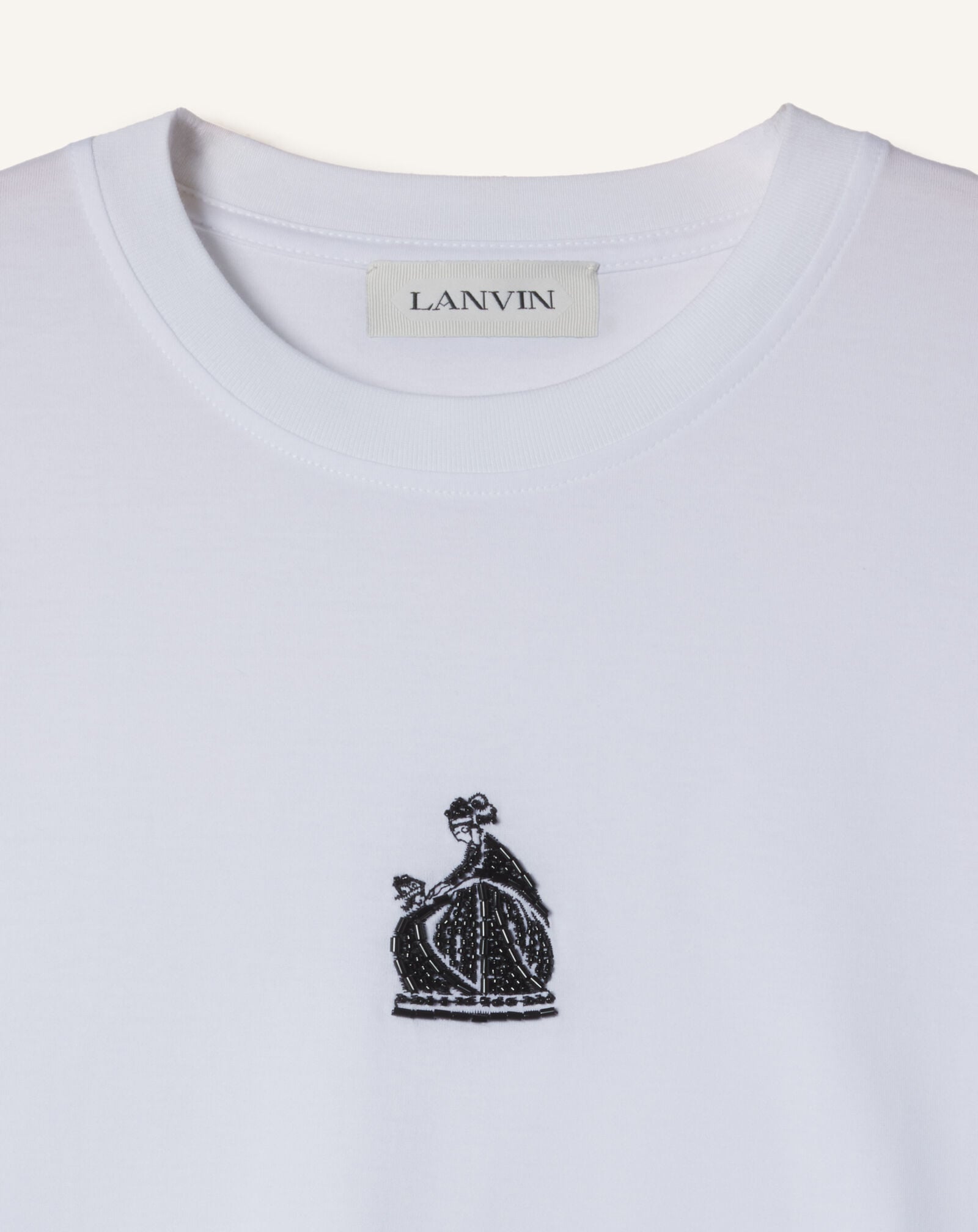 T-SHIRT MOTHER AND CHILD AUS BESTICKTEM BAUMWOLLJERSEY Lanvin T-SHIRT MOTHER AND CHILD AUS BESTICKTEM BAUMWOLLJERSEY Optisches Weiß RMTS0012J320E26