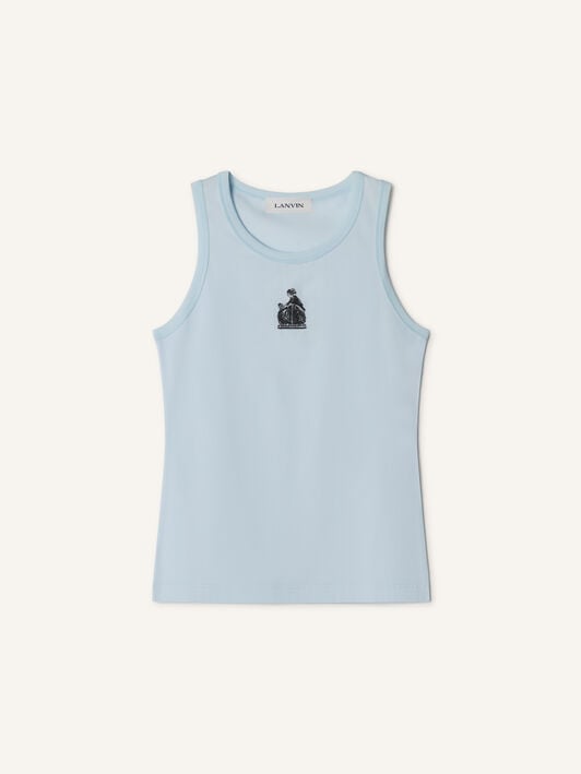 DÉBARDEUR BRODÉ LA MÈRE ET L'ENFANT EN JERSEY Lanvin DÉBARDEUR BRODÉ LA MÈRE ET L'ENFANT EN JERSEY Bleu Ciel RWTS0067J320E26
