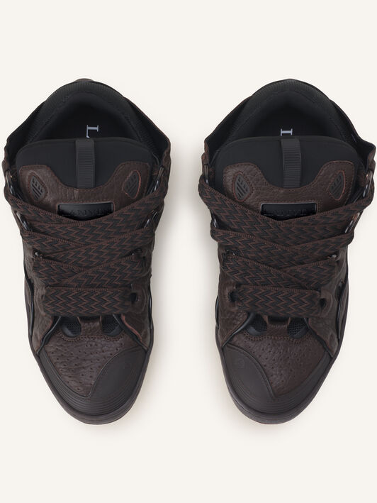 Lanvin SNEAKERS CURB EN CUIR EFFET DINO Noir/Ebene FUSKDK12DINOA26