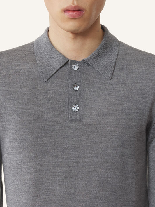 Lanvin POLO NECK LONG-SLEEVE JUMPER Ash RMPL0012K099A26