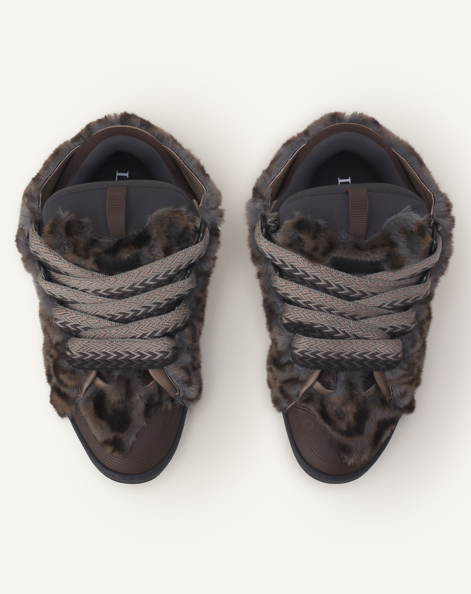 CURB SNEAKERS IN FAUX FUR Lanvin CURB SNEAKERS IN FAUX FUR Grey/Dark Brown FUSKDK12FAFUA26