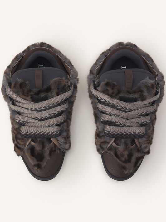 CURB SNEAKERS IN FAUX FUR Lanvin CURB SNEAKERS IN FAUX FUR Grey/Dark Brown FUSKDK12FAFUA26