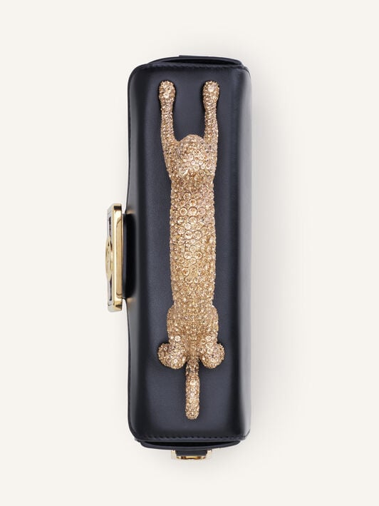 TASCHE NANO PENCIL CAT AUS LEDER MIT STRASS Lanvin TASCHE NANO PENCIL CAT AUS LEDER MIT STRASS Schwarz LWBGBRS3TPSSH23