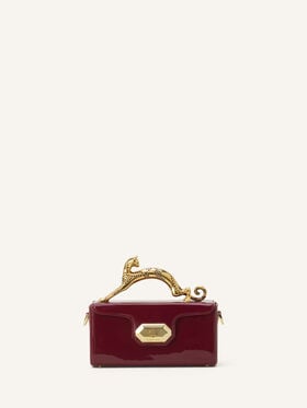 SAC NANO PENCIL CAT EN CUIR VERNI Lanvin SAC NANO PENCIL CAT EN CUIR VERNI Grenat LWBGBR04GLCAA26