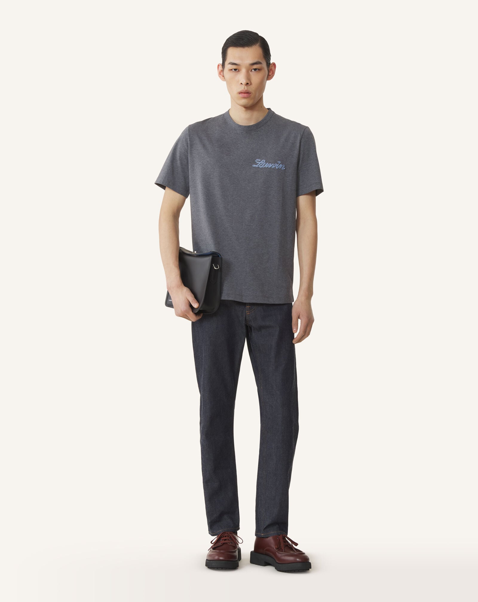 Lanvin T-SHIRT PETIT LOGO LANVIN Charcoal RMTS0012J323A26