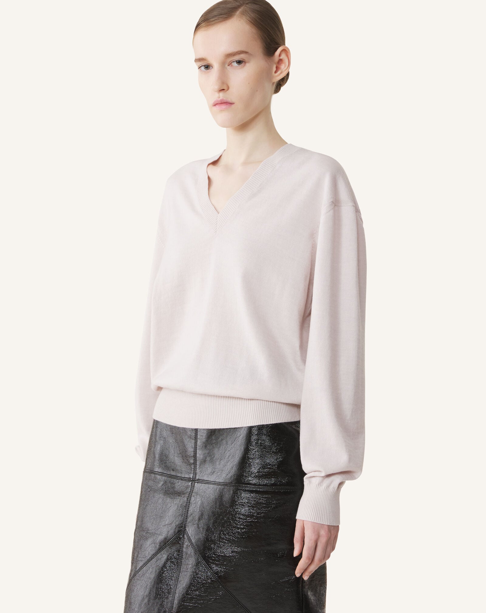 PULL COL V DÉTAIL GROS GRAIN EN MÉRINOS Lanvin PULL COL V DÉTAIL GROS GRAIN EN MÉRINOS Lune RWPO0027K101A26