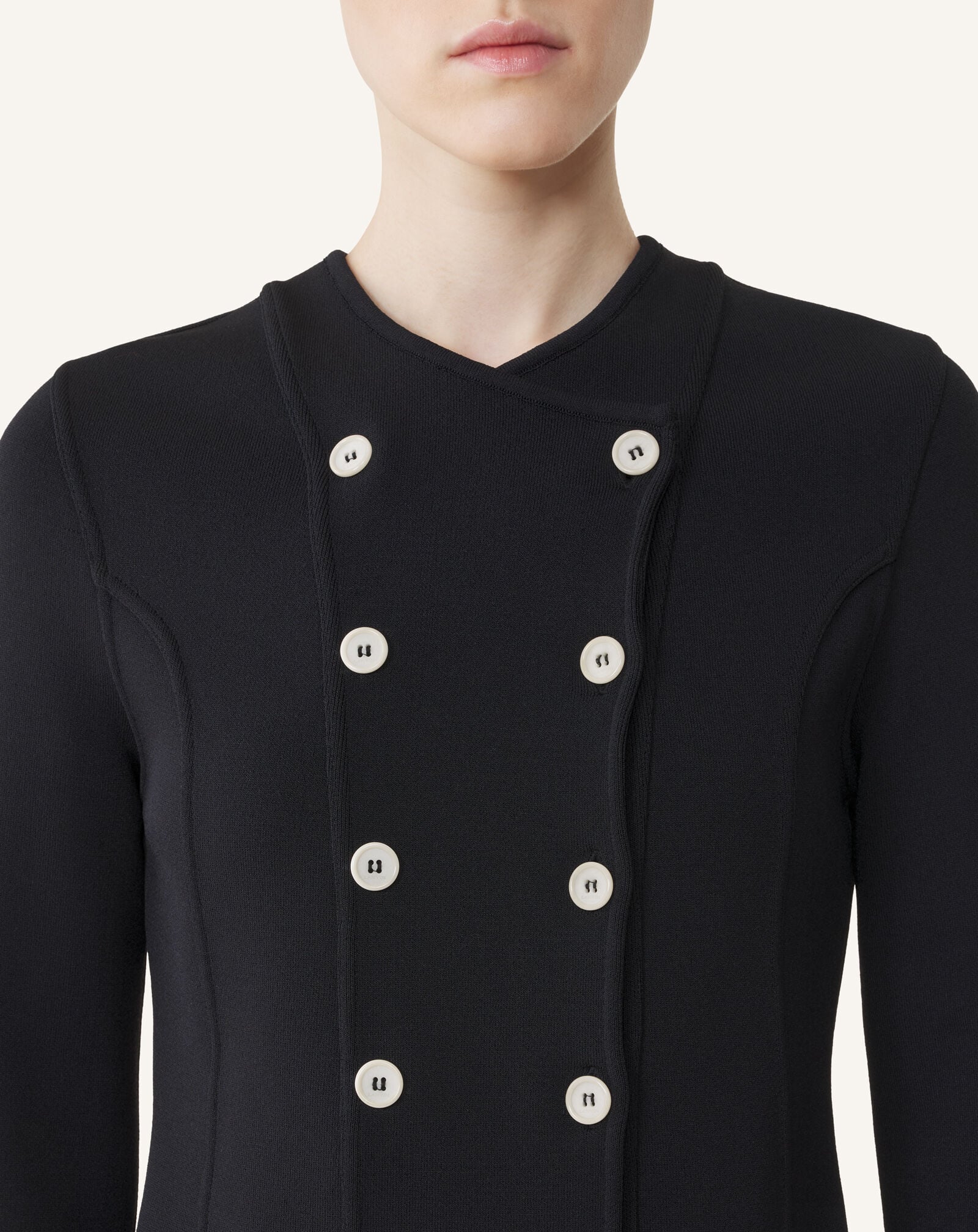 Lanvin VESTE TAILLEUR EN MAILLE Noir RWJA0010K115A26