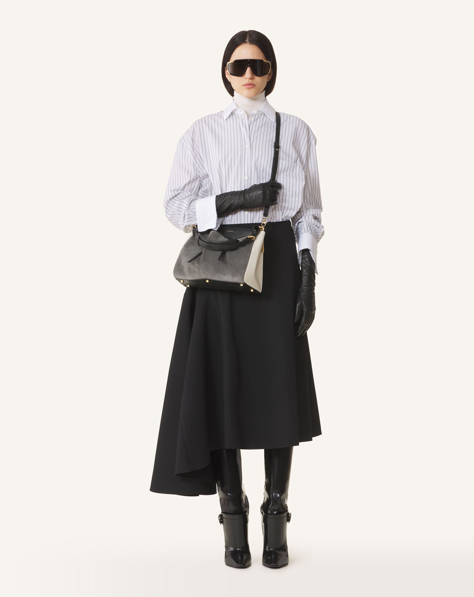 TOP HANDLE ZIPPED PM Lanvin TOP HANDLE ZIPPED PM Dark Grey/Black LWBGLCPMCASUH26