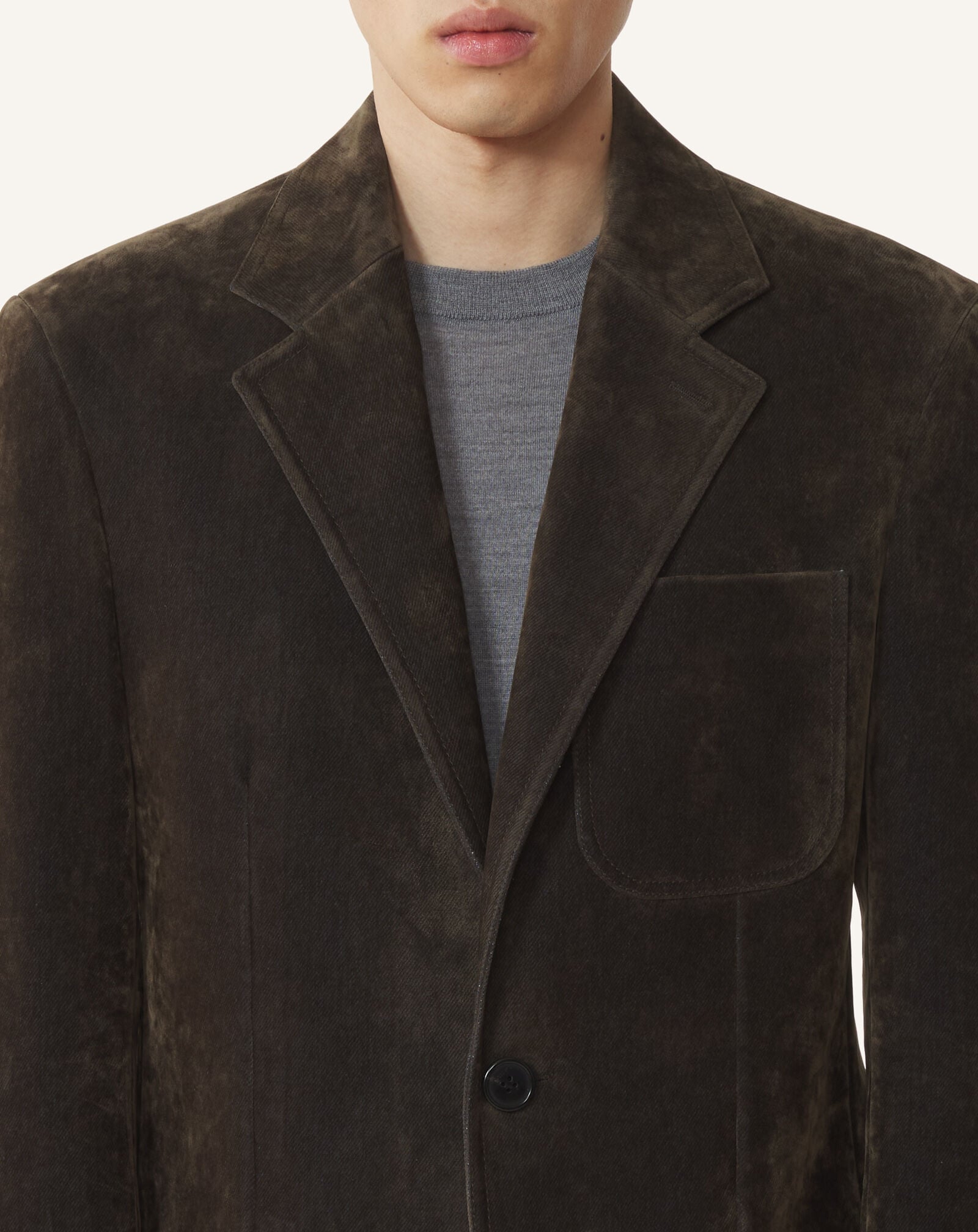 Lanvin VELVET TAILORED JACKET Khaki RMJA00016453A26