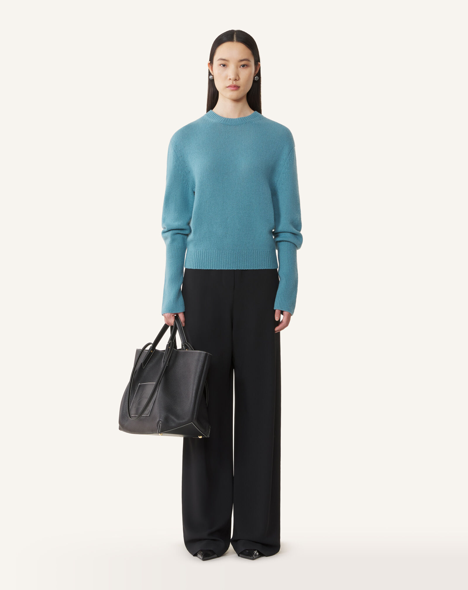Lanvin GROS-GRAIN KNOT DETAIL JUMPER Frost RWPO0016K113A26