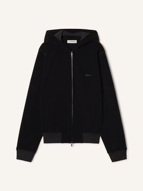 Lanvin HOODIE ZIPPÉ EN VELOURS Noir RMHO0013F012A26