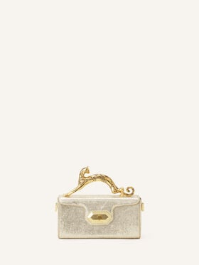 SAC NANO PENCIL CAT EN CUIR MÉTALLISÉ CRAQUELÉ Lanvin SAC NANO PENCIL CAT EN CUIR MÉTALLISÉ CRAQUELÉ Or LWBGBR04MCCAA26