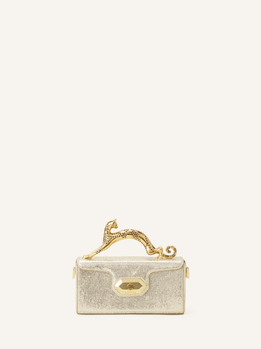PENCIL CAT NANO BAG IN CRACKLED METALLIC LEATHER Lanvin PENCIL CAT NANO BAG IN CRACKLED METALLIC LEATHER Gold LWBGBR04MCCAA26