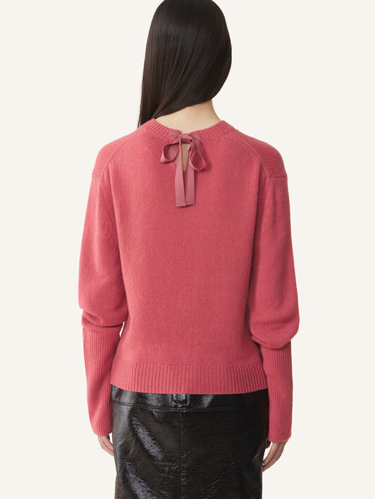 Lanvin GROS-GRAIN KNOT DETAIL JUMPER Old Pink RWPO0016K113A26