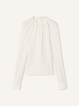 Lanvin HAUT EN CHARMEUSE PLISSÉE Latte RWTO00066413A26
