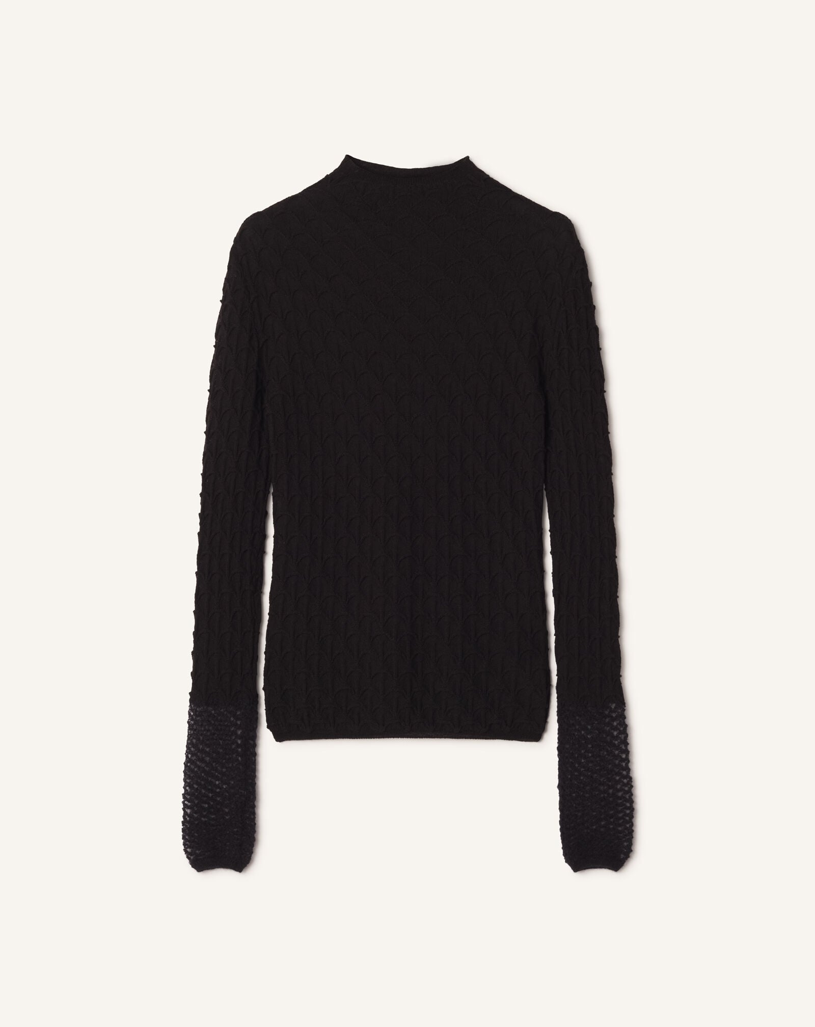 TOP DE CUELLO ALTO DE LANA Y MOHAIR Lanvin TOP DE CUELLO ALTO DE LANA Y MOHAIR Negro RWPO0005K123A26