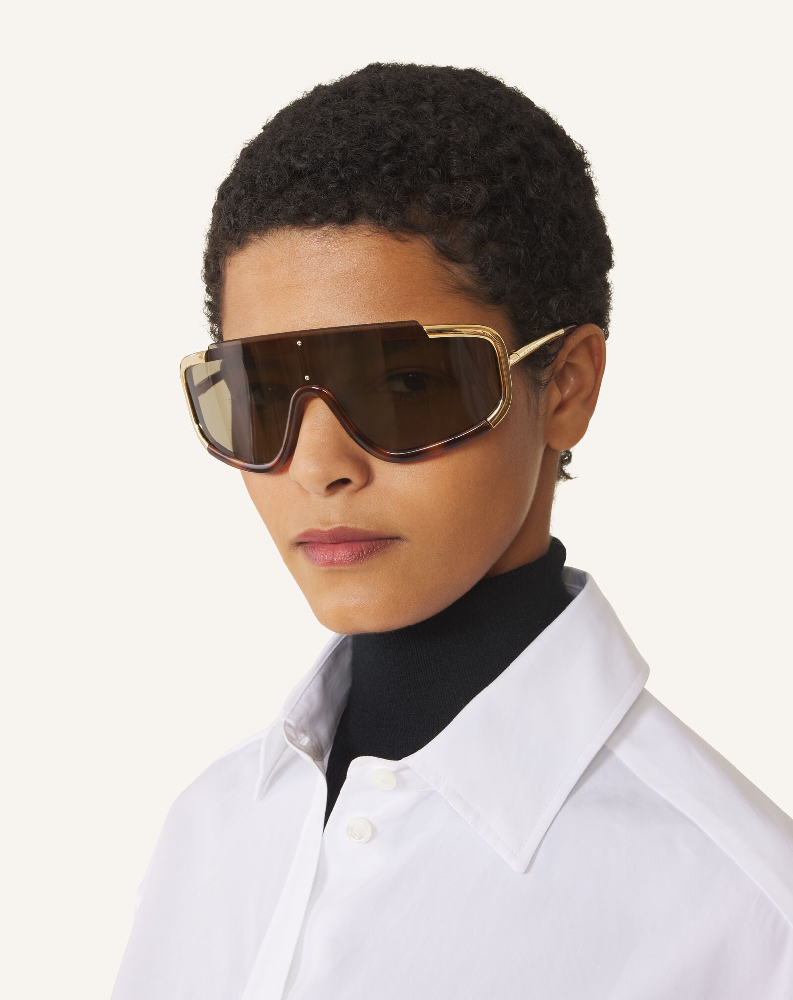 MASK METAL AND ACETATE NOVA Lanvin MASK METAL AND ACETATE NOVA Brown/Gold AWEYTSU2ACMLH26