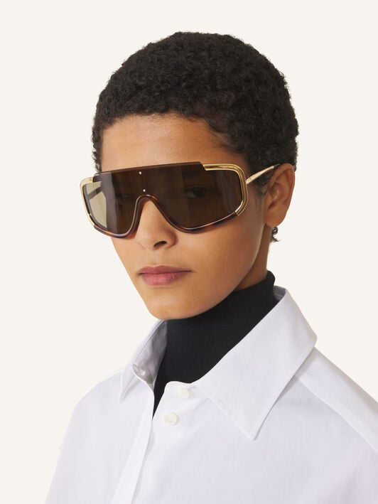 MASK METAL AND ACETATE NOVA Lanvin MASK METAL AND ACETATE NOVA Brown/Gold AWEYTSU2ACMLH26